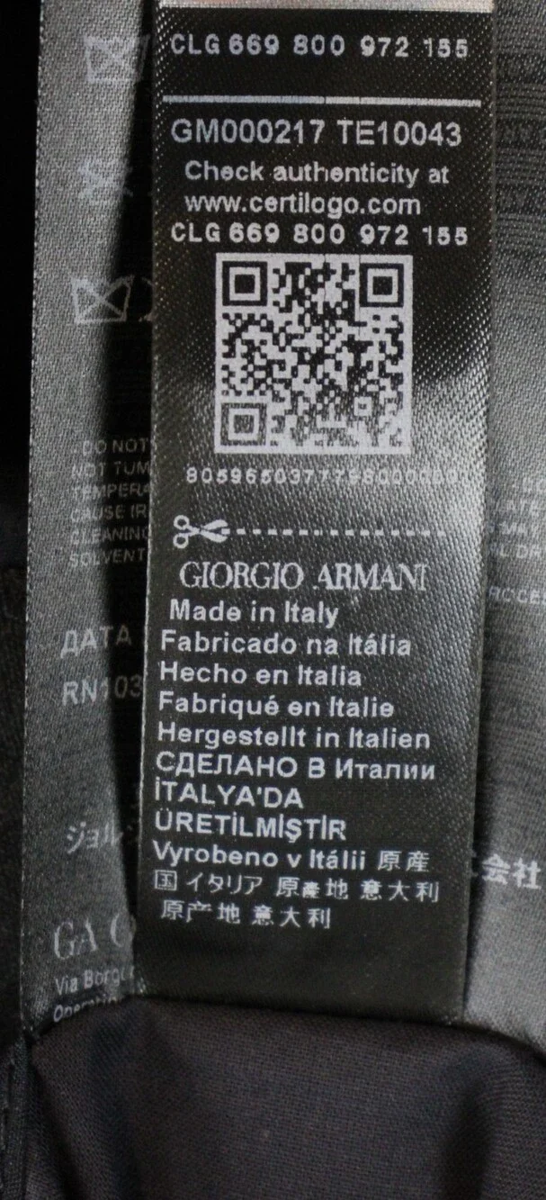 $2595 Giorgio Armani Blazer 42 R (52 EU) Wool Dark Navy One Button Tuxedo Italy